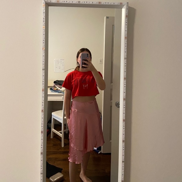 MIDI Layered Pink Skirt - Picture 3 of 3